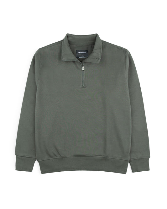 Men's Half Zip Mock Neck-Smoke