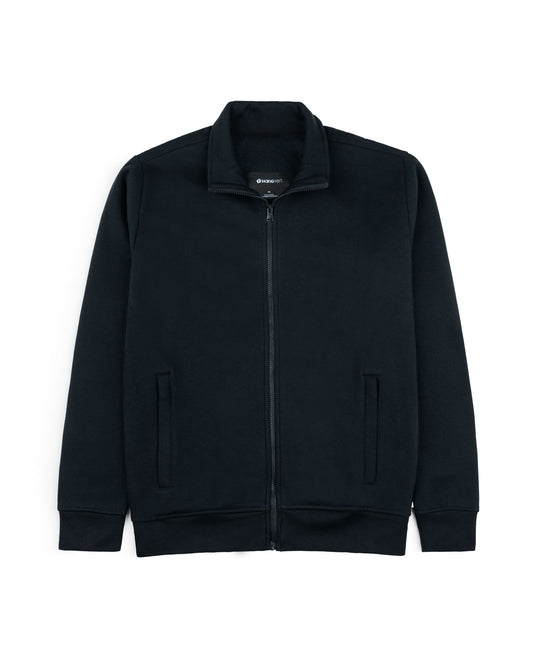 Men's Full Zip Mock Neck-Black