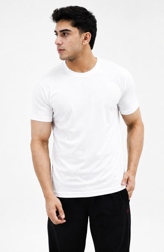 Men's Plain Crew White