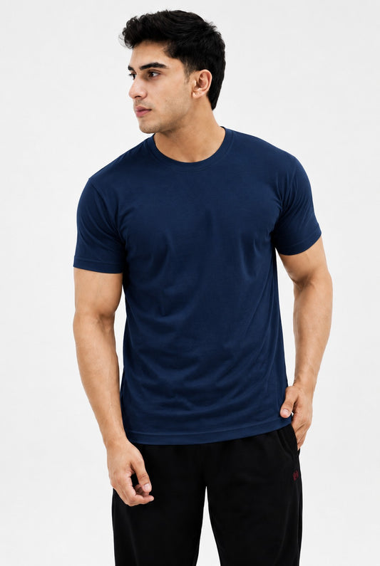 Men's Plain Crew Blue
