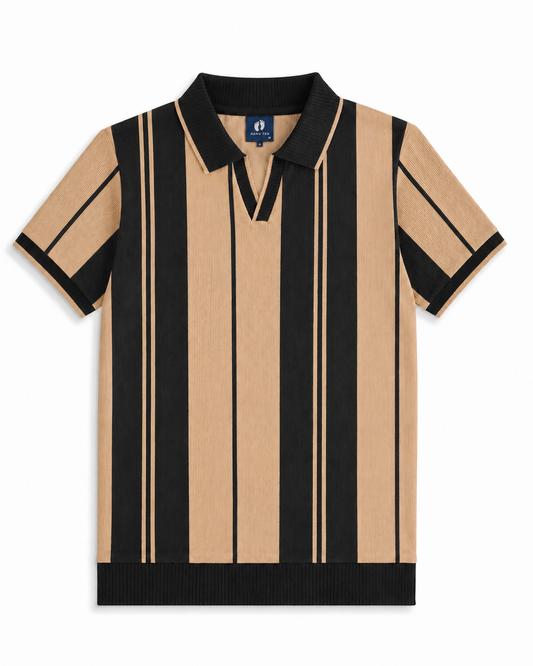 Mens Old Money Polo Black Brown
