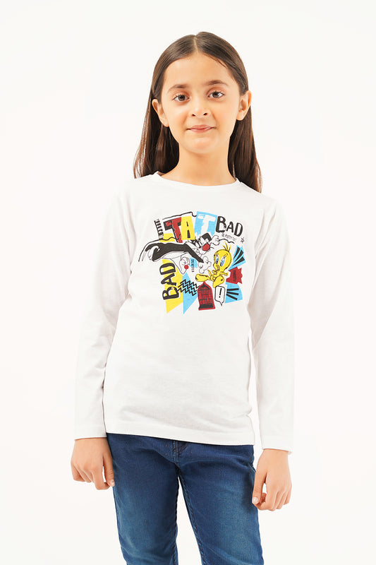 Girl's Full Sleeves Graphics Crew