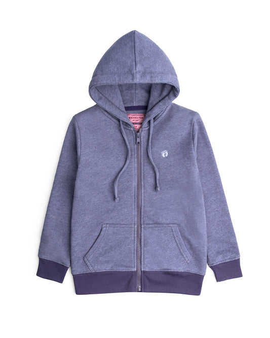 Girl's Zipper Hood - Purple