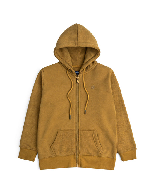 Boy's Zipper Hood-Brown