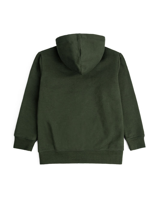 Boy's Zipper Hood-Olive