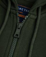 Boy's Zipper Hood-Olive