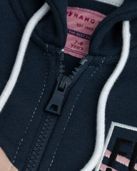 Girl's Zipper Hood - White Pink