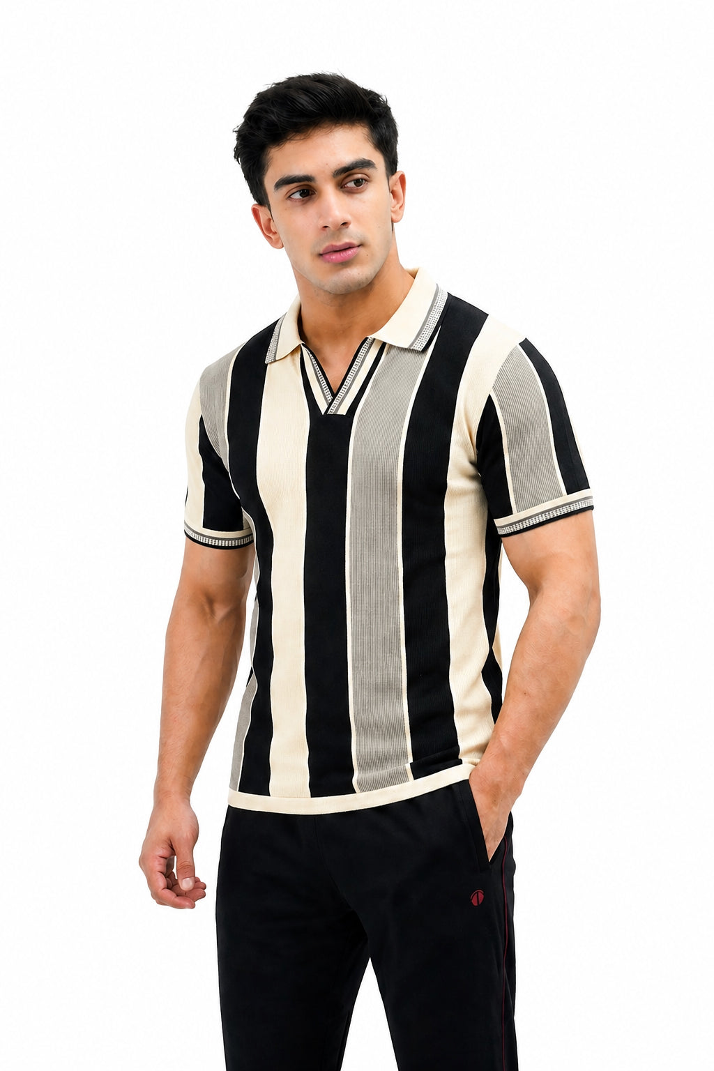 Old money style polo grey contrast