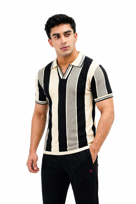 Old money style polo grey contrast