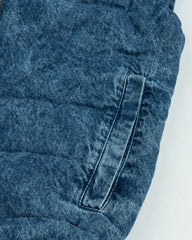 Mens Slv Less Denim Puffer Jacket