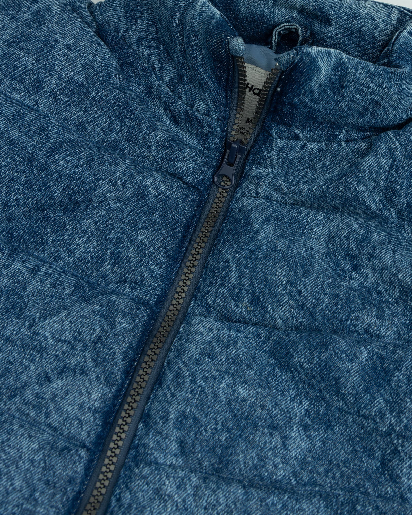 Mens Slv Less Denim Puffer Jacket