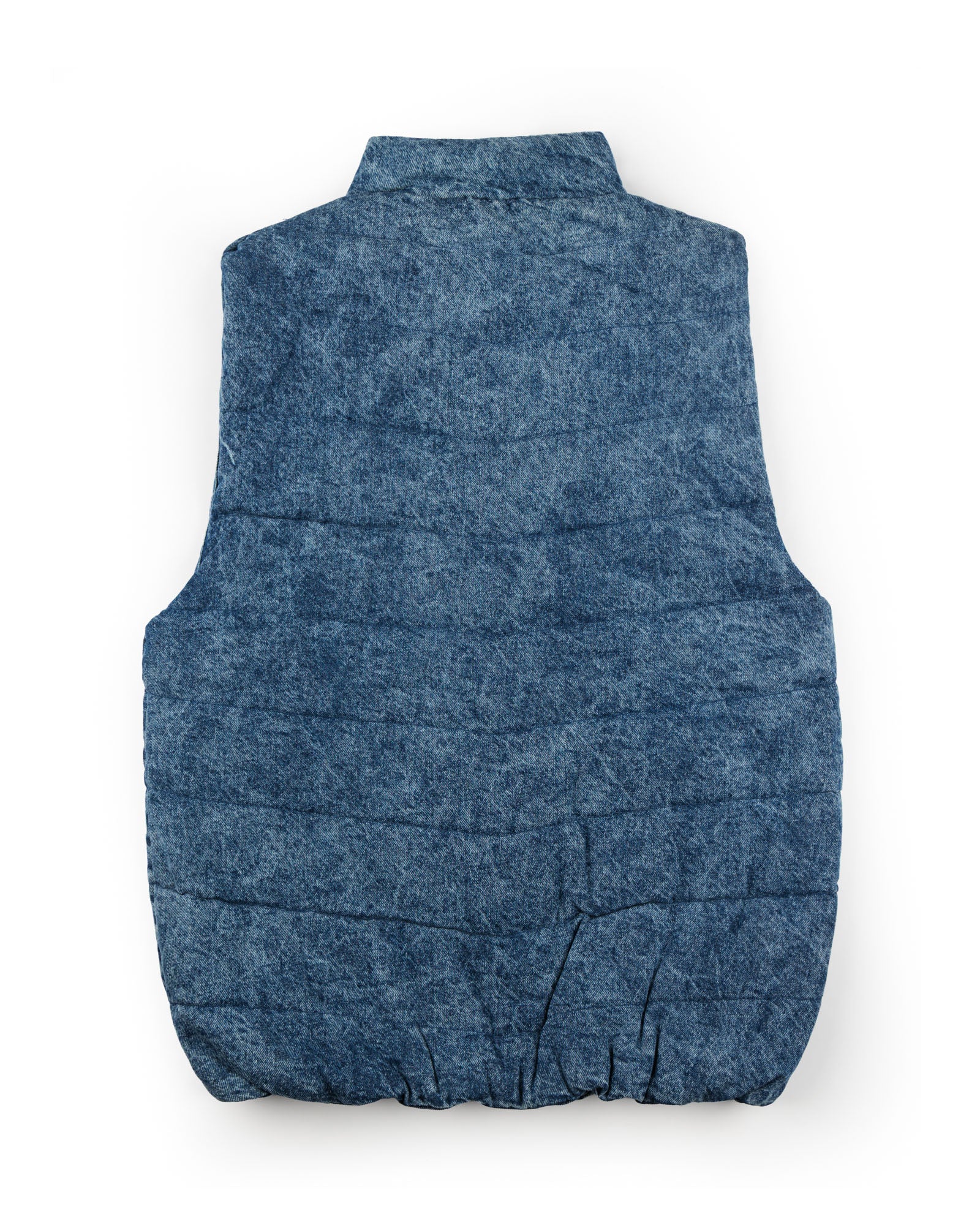 Mens Slv Less Denim Puffer Jacket