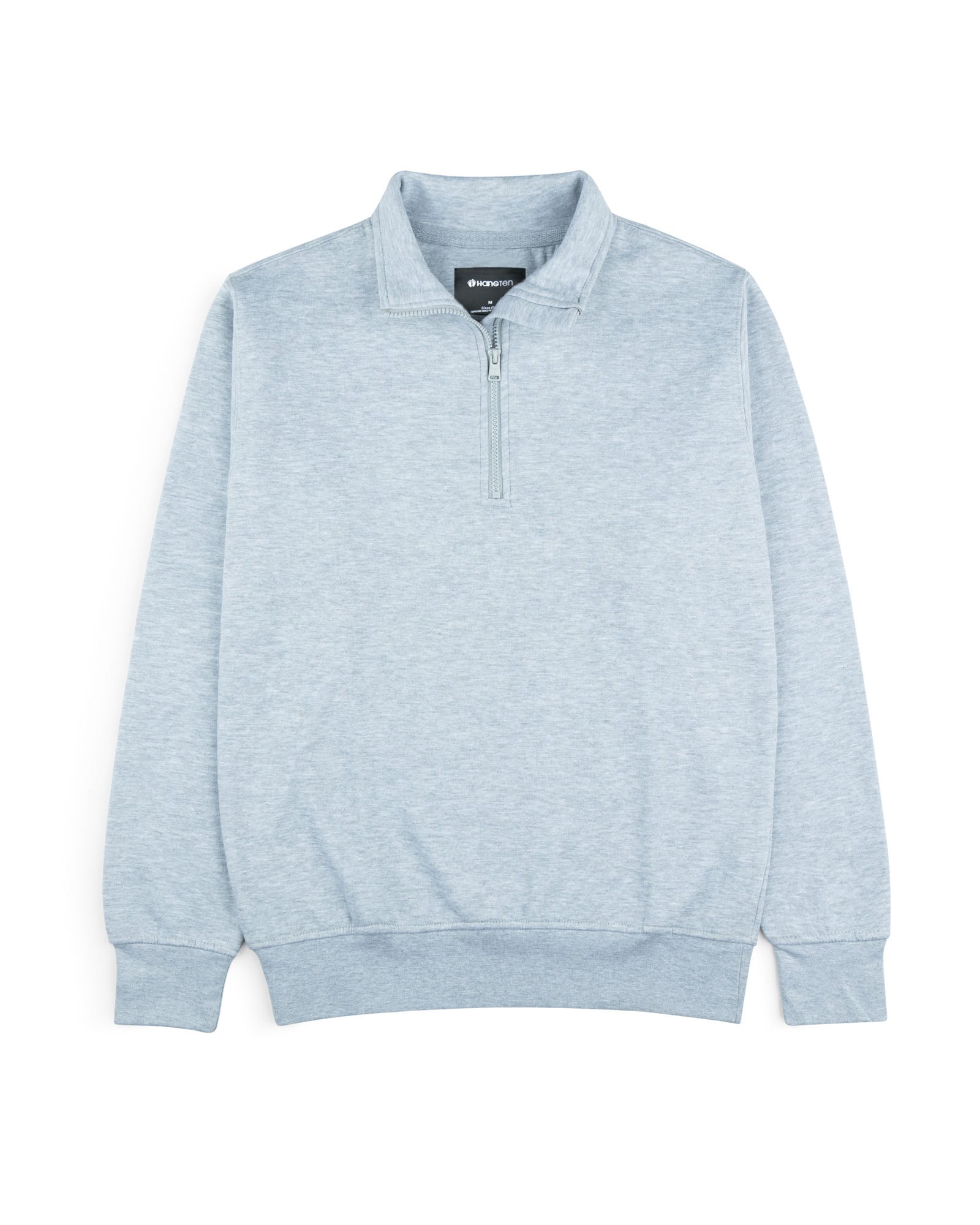 Men's Half Zip Mock Neck-Grey