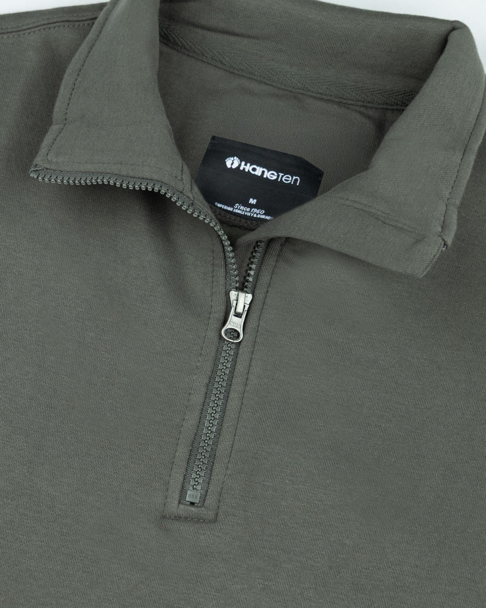 Men's Half Zip Mock Neck-Smoke