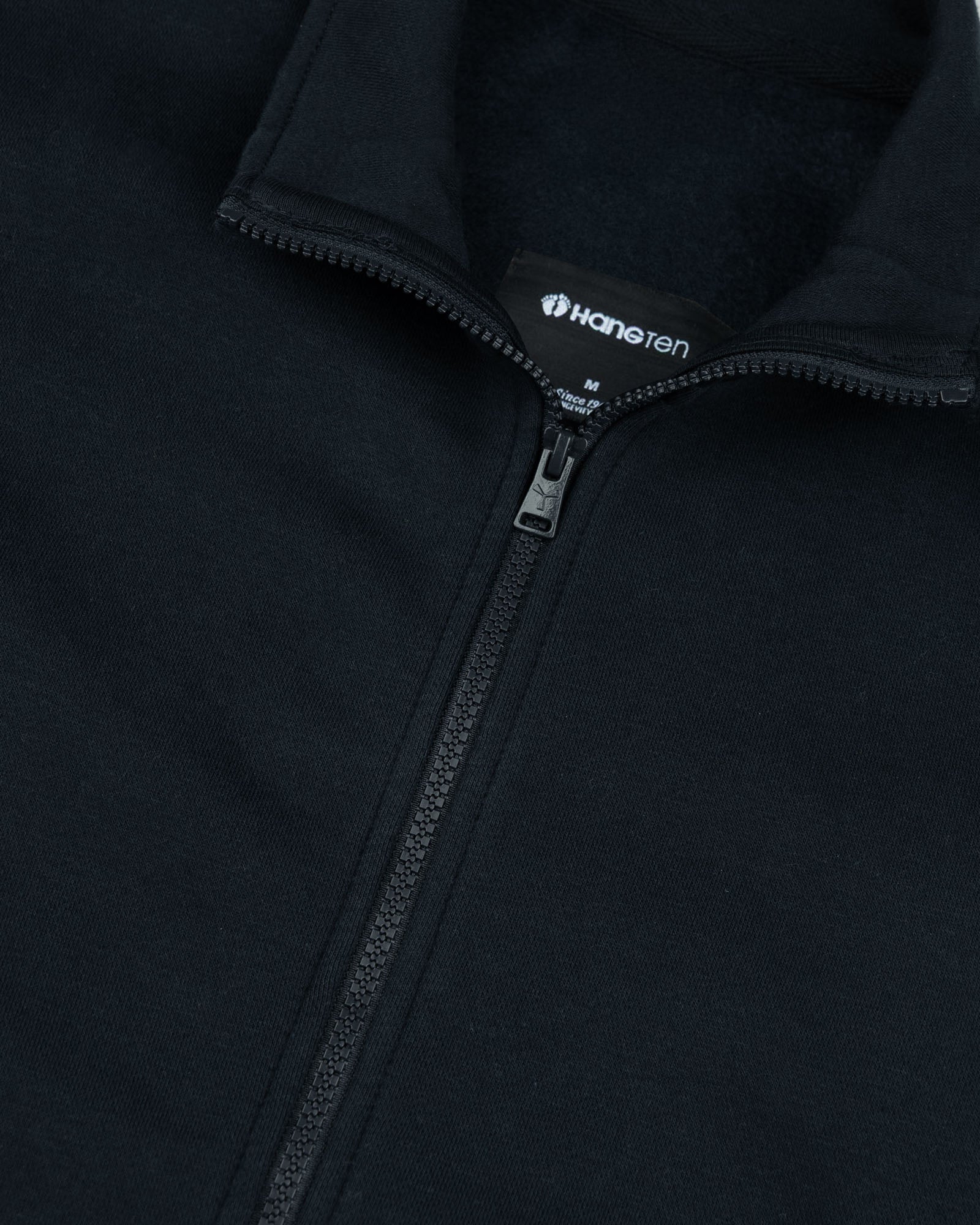 Men's Full Zip Mock Neck-Black