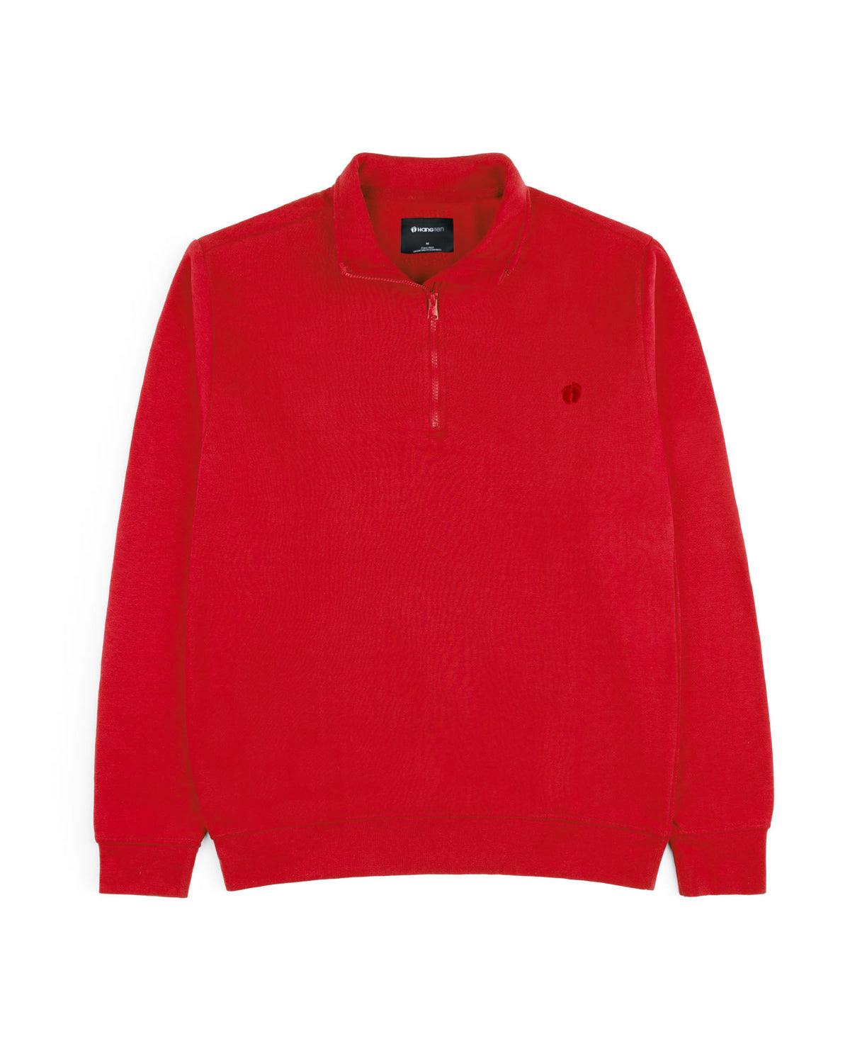 Men's Half Zip Mock Neck-Red