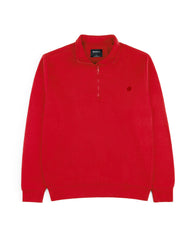 Men's Half Zip Mock Neck-Red