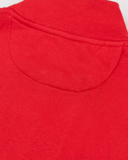 Men's Half Zip Mock Neck-Red