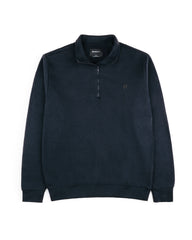 Men's Half Zip Mock Neck-Blue