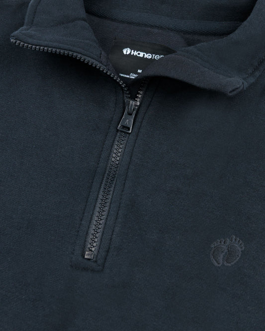 Men's Half Zip Mock Neck-Blue