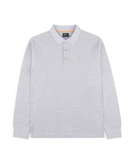 Men's Full Sleeve Polo - White Grey