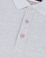 Men's Full Sleeve Polo - White Grey