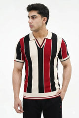 Old money style polo red contrast