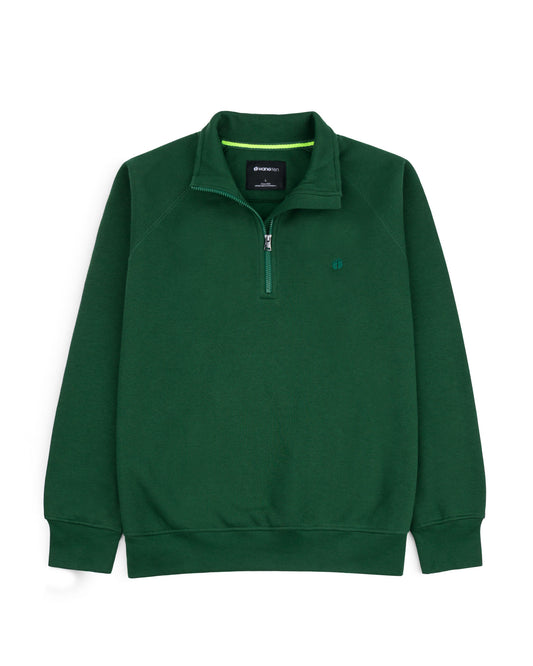 Men's Half Zip Mock Neck- Green
