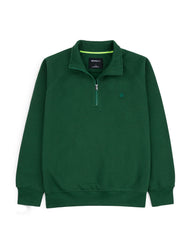 Men's Half Zip Mock Neck- Green
