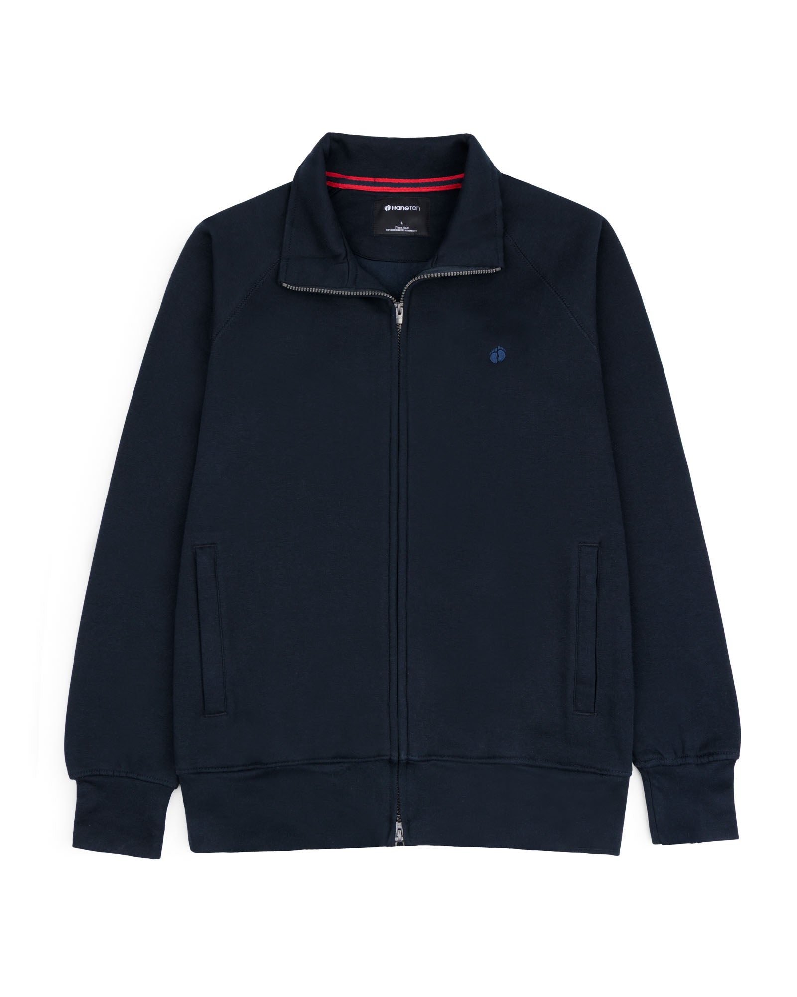 Men's Full Zip Mock Neck- Navy