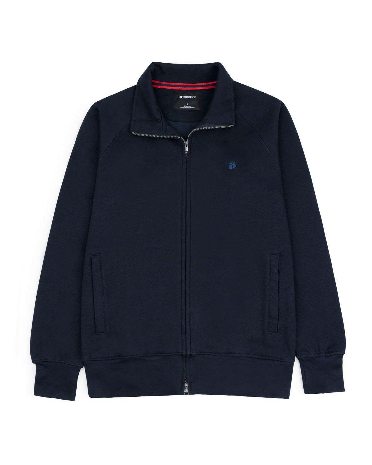 Men's Full Zip Mock Neck- Navy