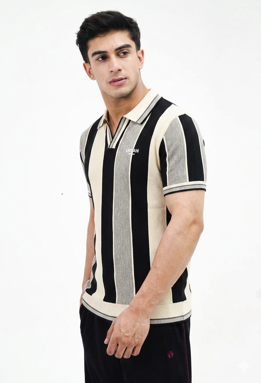Old money style polo grey contrast