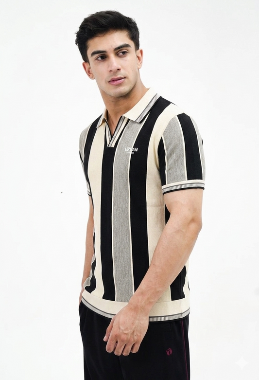 Old money style polo grey contrast