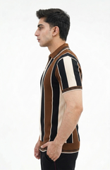Old money style polo brown contrast
