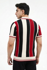 Old money style polo red contrast
