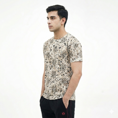Men's oversized Crew Beige contrast