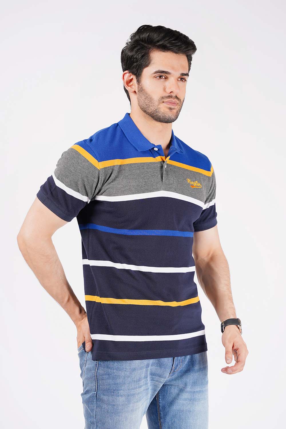 Men's Short Sleeves Yarn Dyed Polo