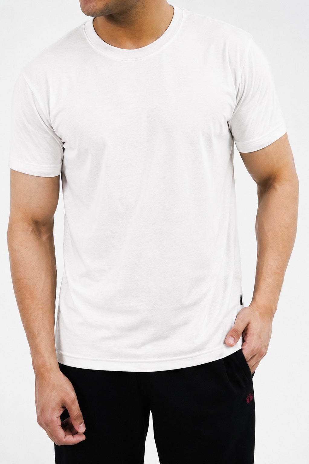 Men's Plain Crew White