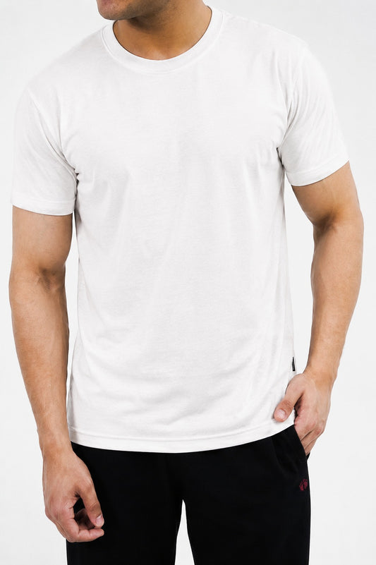 Men's Plain Crew White
