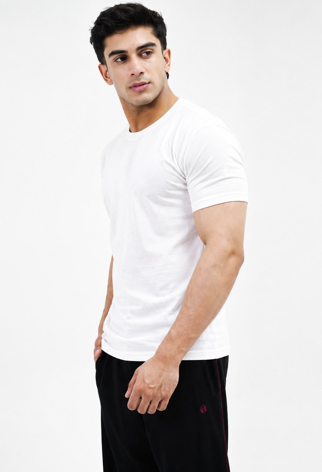 Men's Plain Crew White