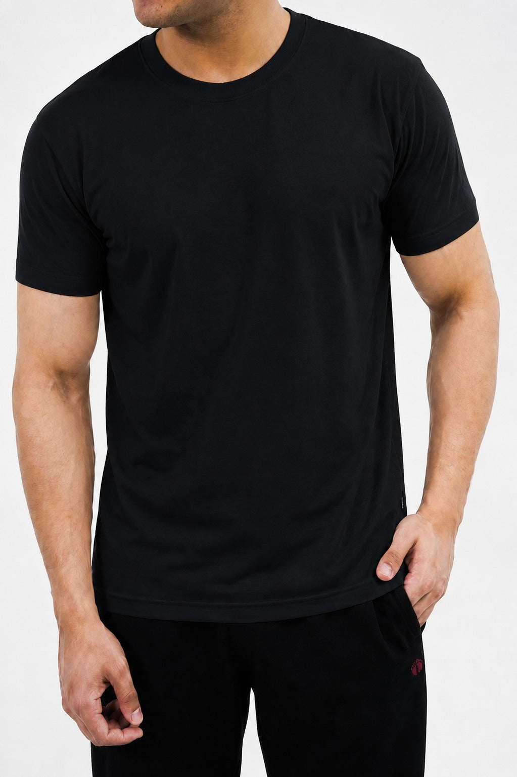 Men's Plain Crew Black