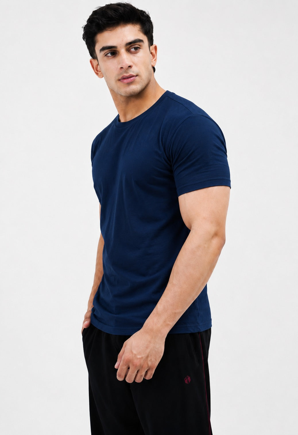 Men's Plain Crew Blue