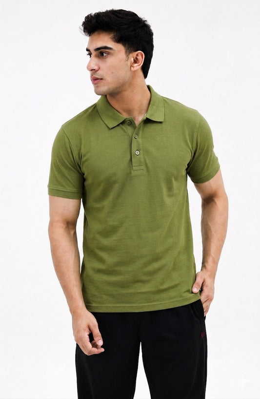 Mens Fashion Polo Olive