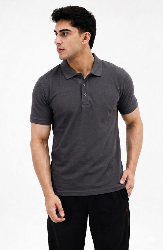Mens Fashion Polo Charcoal
