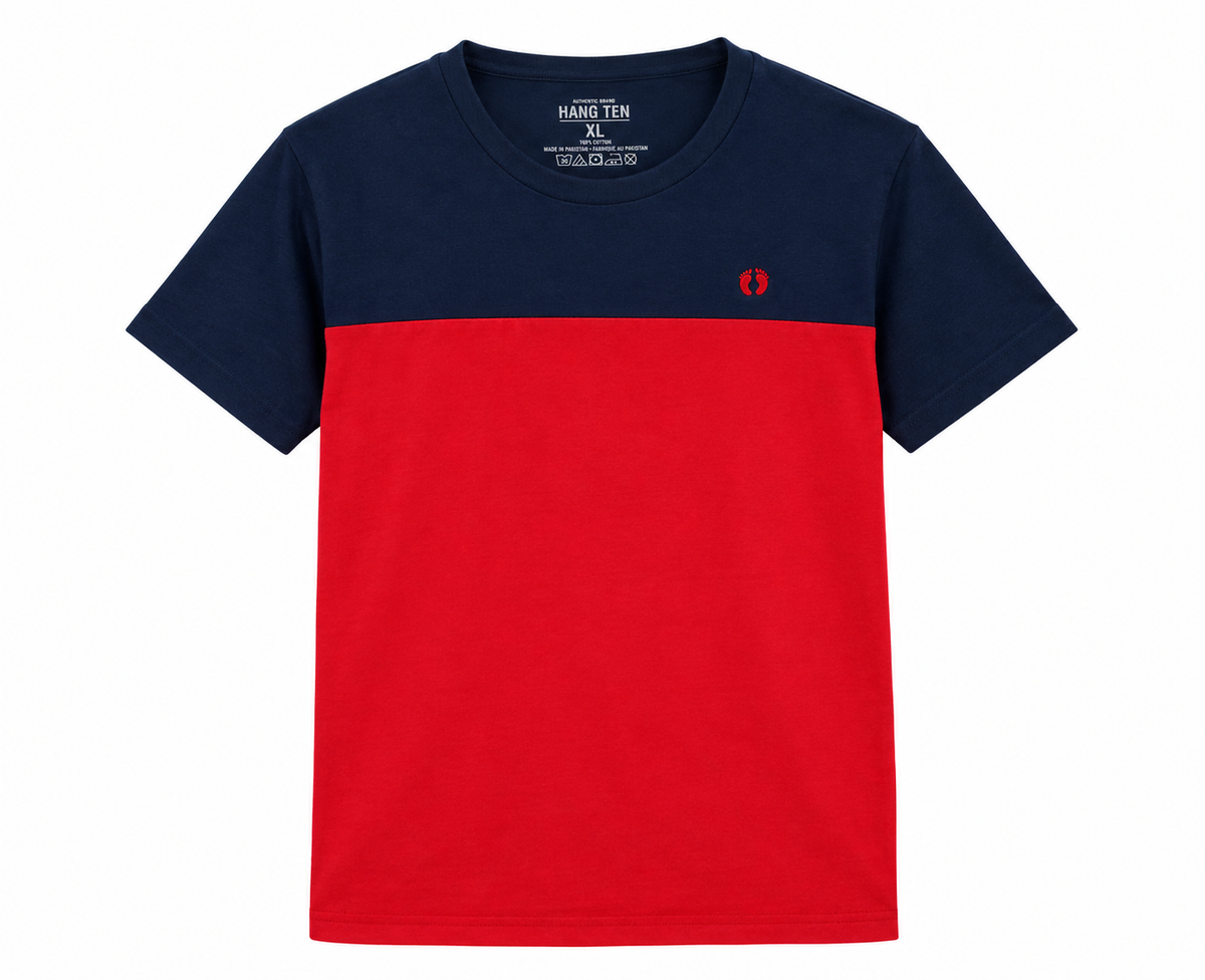 Mens Fashion Crew Navy Red