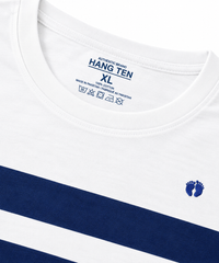 Mens Fashion Crew White Blue