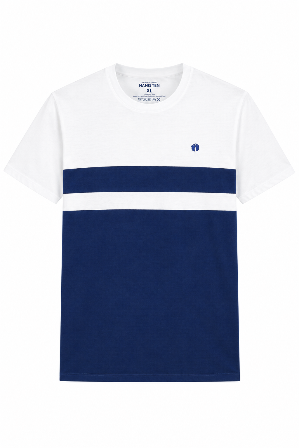 Mens Fashion Crew White Blue