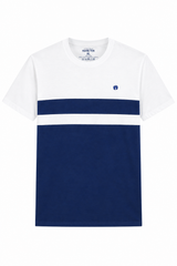 Mens Fashion Crew White Blue