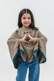 Girl's Poncho With Embroidery