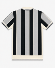 Mens Fashion Zip Polo Offwhite Grey